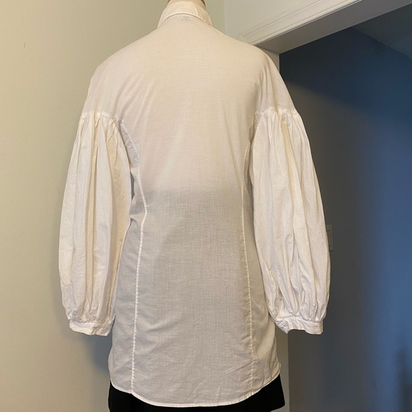 Cotton Button Shirt, Mutton Ballon Puff Sleeves - Picture 8 of 11